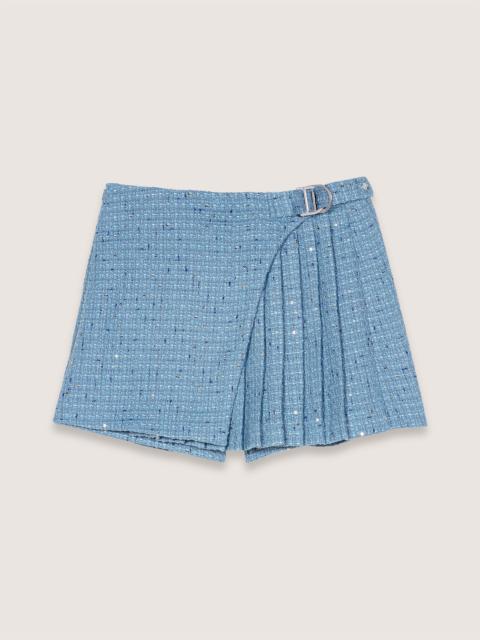 maje Pleated tweed skort