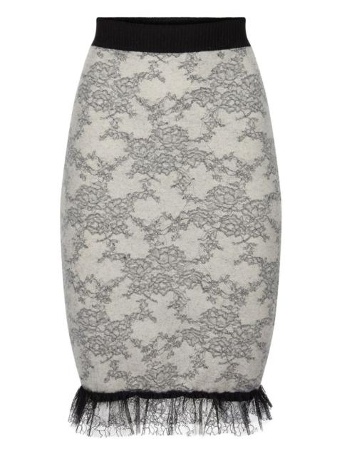 NINA RICCI lace-pattern midi skirt