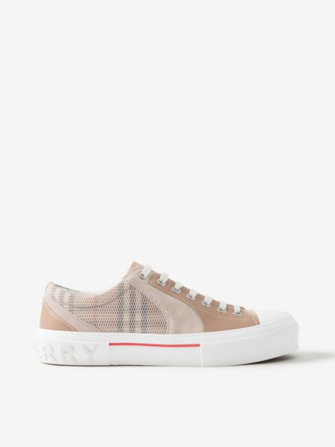 Burberry Vintage Check Mesh, Leather and Suede Sneakers