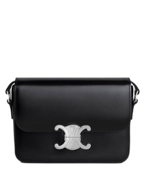 CELINE Celine Shiny Calfskin Teen Triomphe Bag In Black