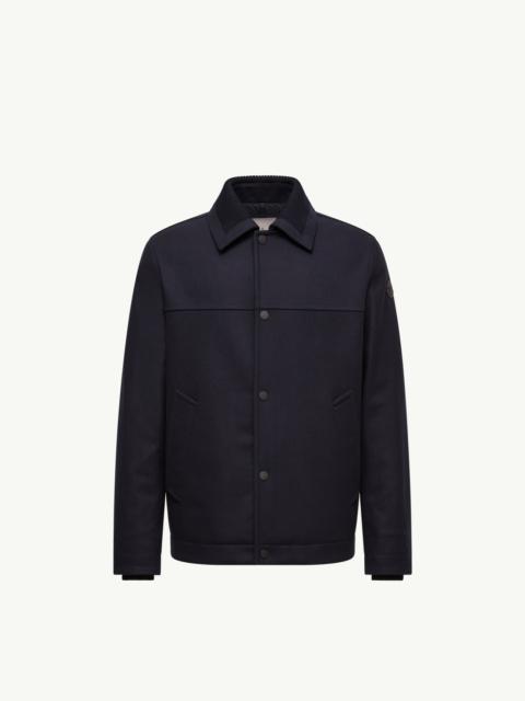 Moncler Emilion Wool Blend Hooded Short Down Jacket