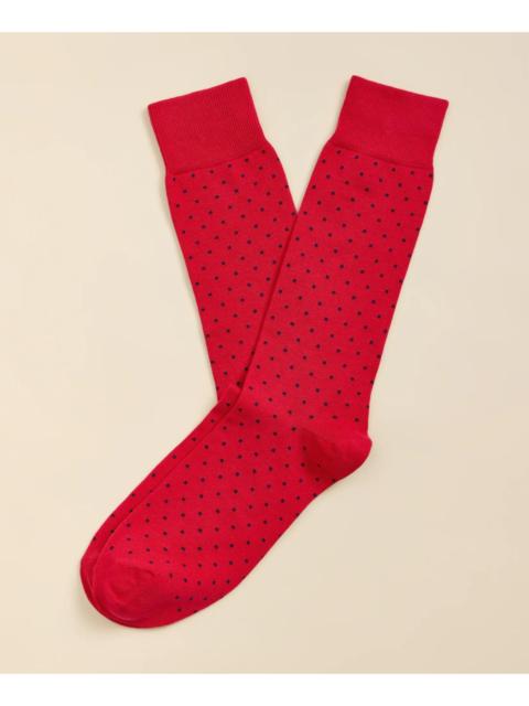 Brooks Brothers Cotton-Blend Mini-Dot Socks