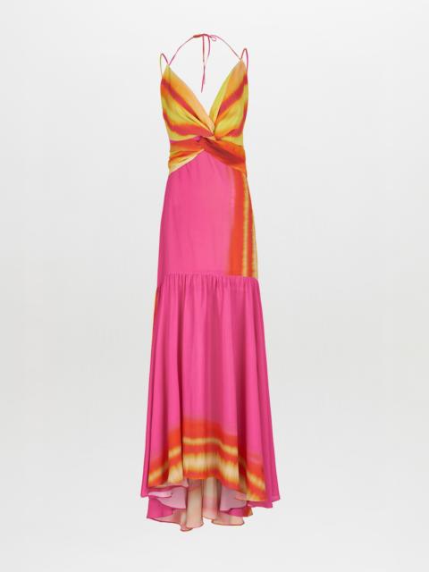 SILVIA TCHERASSI Eva Dress Fuchsia Lime Stripes