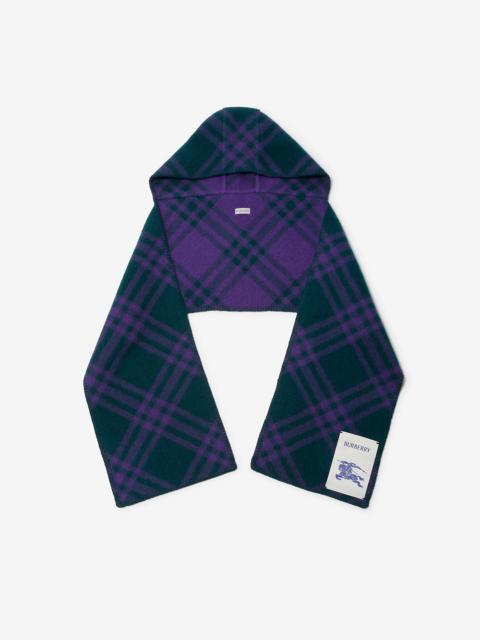 Burberry Check Wool Hooded Scarf
