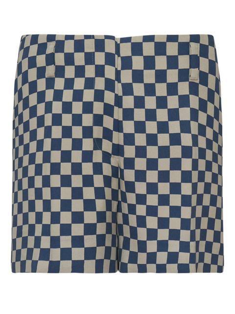Dries Van Noten Bicolor Printed Checks Shorts