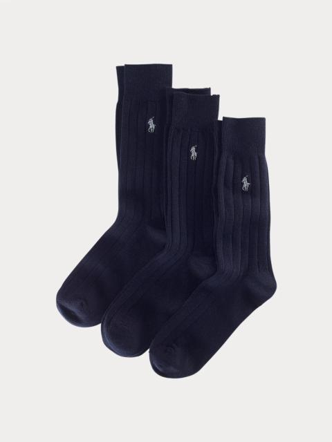 Polo Ralph Lauren Ribbed Cotton-Blend Trouser Sock 3-Pack