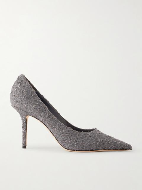 JIMMY CHOO Love 85 Metallic Tweed Pumps