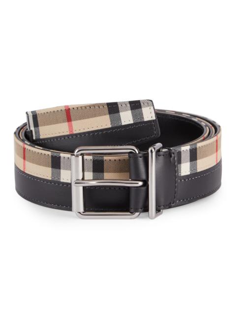 Burberry Men's Mack 35 Vintage Check Belt - Archive Black