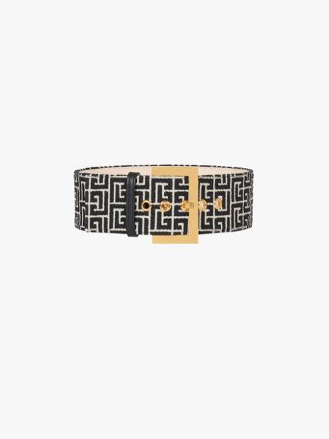 Balmain Wide bicolor jacquard B-Classic belt