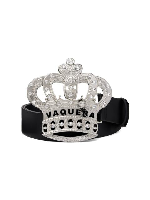 VAQUERA Black Swarovski Crystal Crown Belt
