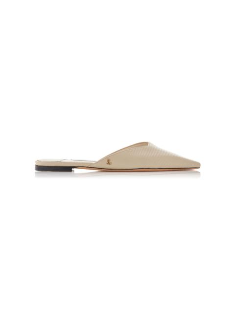 JIMMY CHOO Vivi lizard- 효과 가죽 mules 오프 화이트