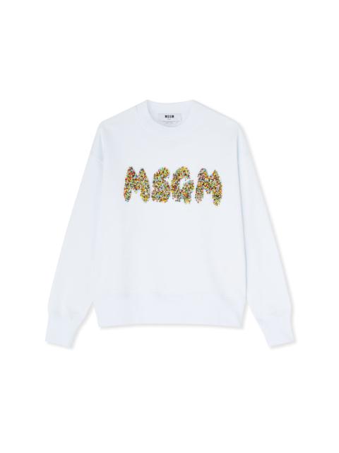 MSGM Sweathirt with embroidered beaded logo