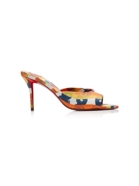 Christian Louboutin Miss Z 80mm Printed Toile Mules multi
