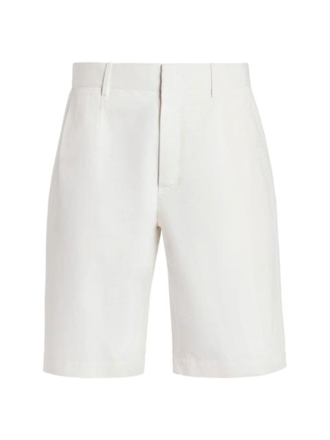 ZEGNA Summer cotton-linen chino shorts