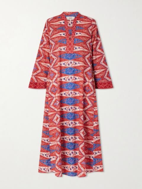 EMPORIO SIRENUSE Jenna printed cotton-voile coverup Red
