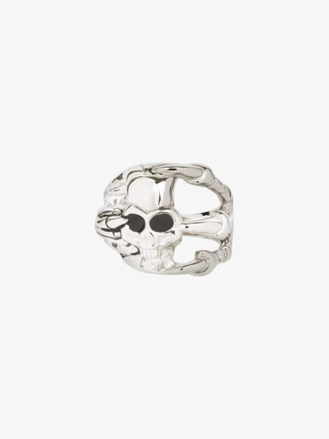 Givenchy G SKULL RING IN METAL AND ENAMEL