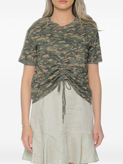 Ksubi ruched camouflage-print T-shirt
