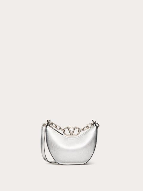 VLOGO MOON MINI HOBO BAG IN METALLIC GRAINY CALFSKIN WITH CHAIN