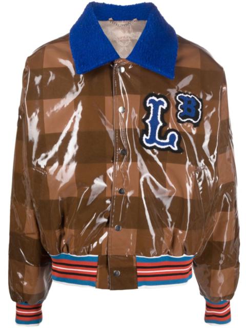 CHARLES JEFFREY LOVERBOY checked varsity bomber jacket