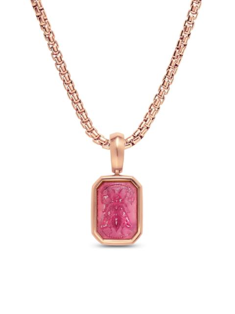 DAVID YURMAN Women's Petrvs Micro Bee Amulet in 18K Rose Gold with Rubellite, 12.8MM - Rubellite