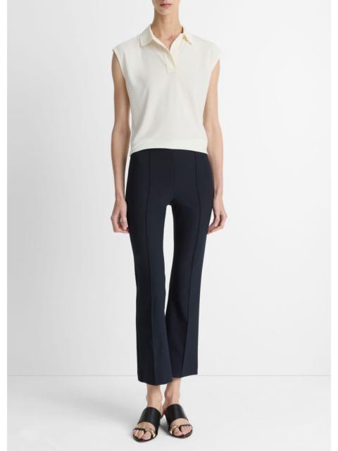 Vince Cropped Flare-Leg Pintuck 바지