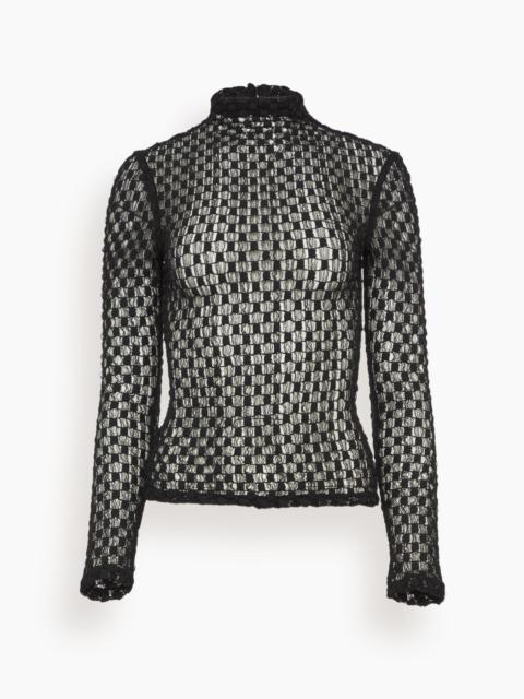 RÓHE Geometrical Lace Top in Black