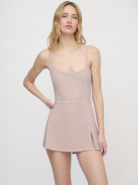 Hill House Home The Zuri Swim Skirt - Cognac Gingham