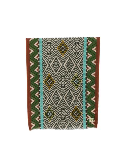 BAOBAB geometric-print fringed scarf