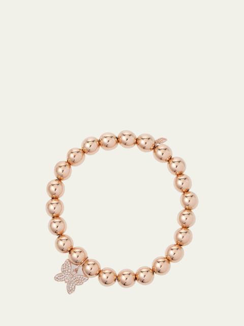 SYDNEY EVAN 14k Rose Gold Diamond Butterfly Bead Bracelet