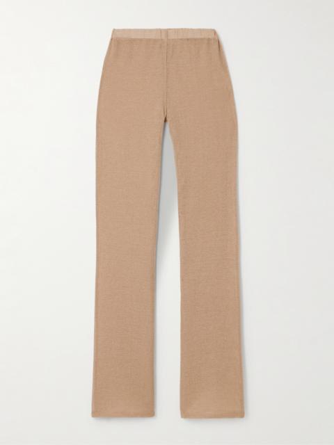 LUDOVIC DE SAINT SERNIN Mermaid Open-knit Cotton-blend Straight-leg Pants