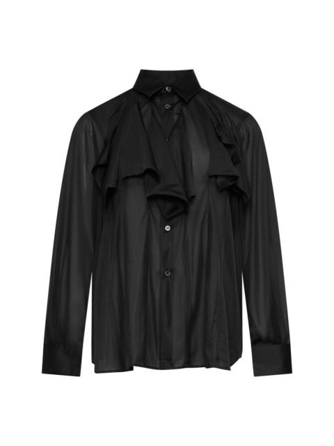 Comme Des Garçons Flounce Collar Sheer Blouse