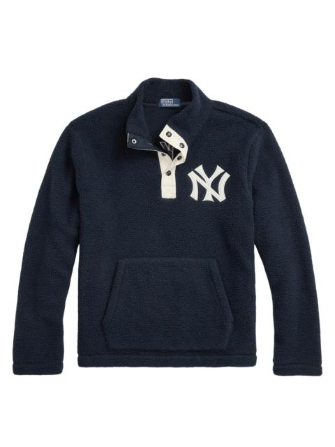 Polo Ralph Lauren Men's Yankees Vintage Brushed Fleece Pullover - Aviator Navy Deckwash White