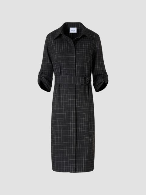 AKRIS Women's Check Knee-Length Shirtdress - Black Cream