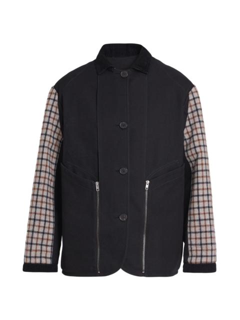 Maison Margiela Men's Wool & Cotton Button-Up Coat - Black
