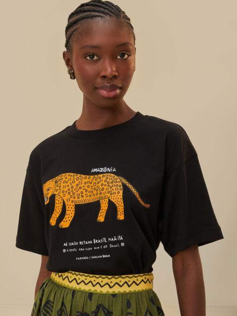 FARM RIO Black Amazonia Organic Cotton Relaxed T-Shirt