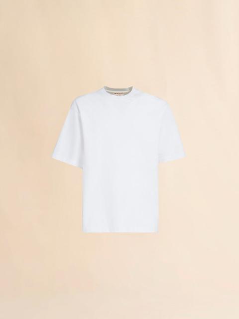 Marni WHITE BIO COTTON OVERSIZED T-SHIRT WITH MARNI PATCHES