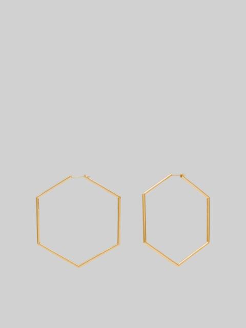 BEVZA Bevza Thin Honeycomb Hoops - Gold