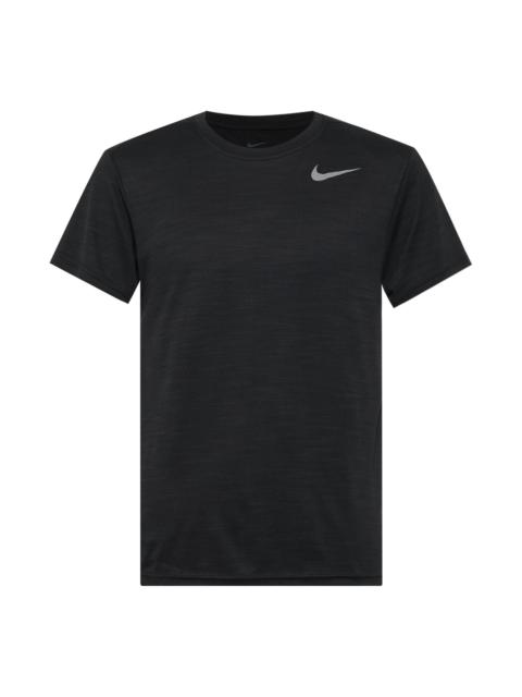 Nike 남자 나이키 운영하는 훈련 빠른 건조한 스포츠 둥근 목 짧은 소매 검정 t-셔츠 DB4230-010