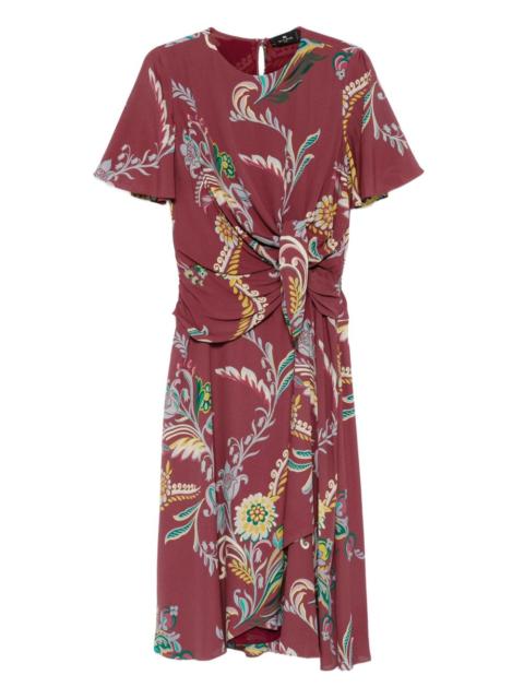 Etro floral-print knot-detail dress