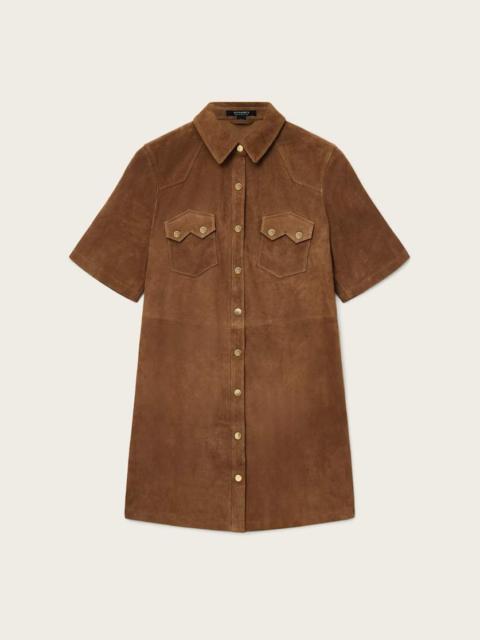 ALLSAINTS ROCK SUEDE MINI SHIRT DRESS