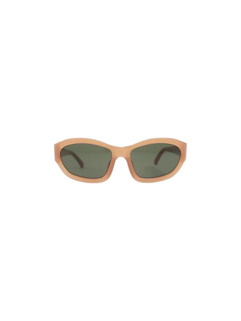 Dries Van Noten x Linda Farrow Rectangle Sunglasses 'Dark Camel/Silver/Green'