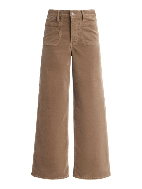 FRAME Le Slim Corduroy Mid-Rise Modernist Palazzo Jeans