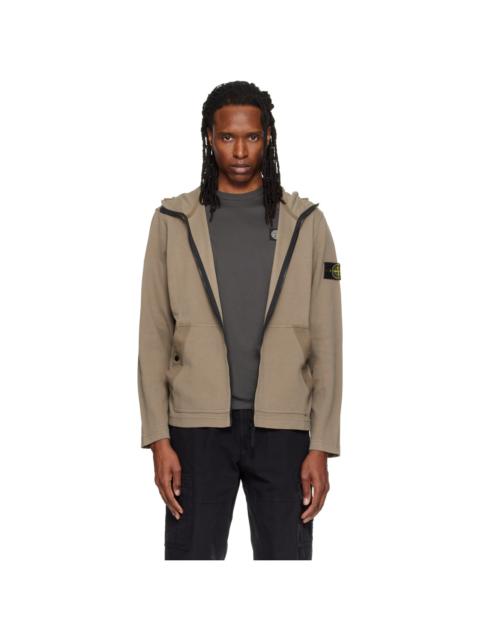Stone Island Khaki 6100020 Organic Cotton Interlock Hoodie