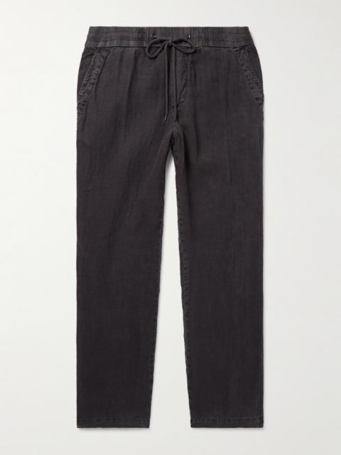 JAMES PERSE Straight-Leg Garment-Dyed Linen Drawstring Trousers