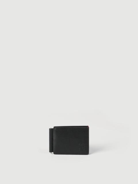 Brunello Cucinelli Grained leather money clip wallet