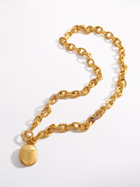 CAMILLA COSMIC CARTOUCHE LONG SCARAB NECKLACE