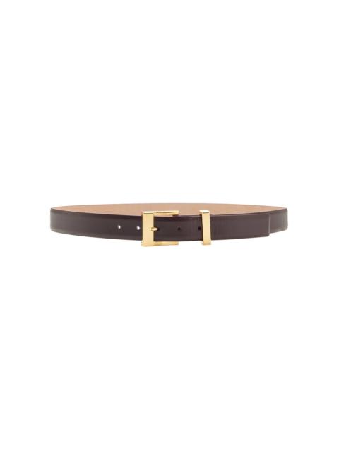 KHAITE Manhattan Leather Belt burgundy