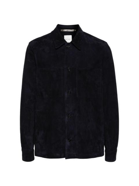 panelled suede shirt