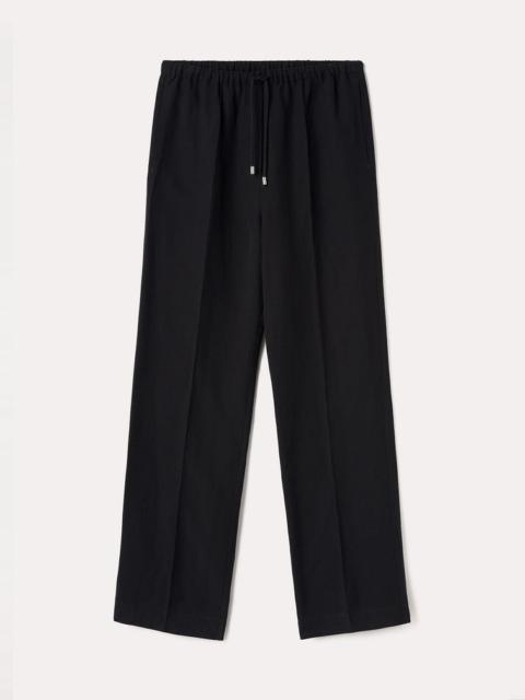 Press-creased drawstring trousers black
