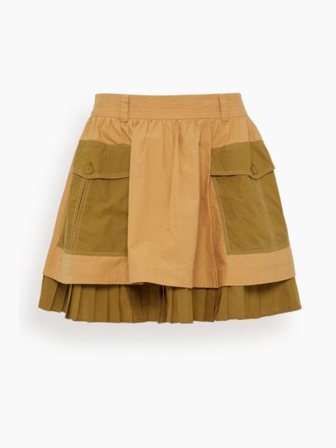 ULLA JOHNSON Jaqueline Skirt in Sahara Colorblock